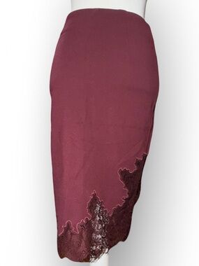 Victoria's‎ Secret Wine/Burgundy Lace-Trim Pencil Skirt, 0